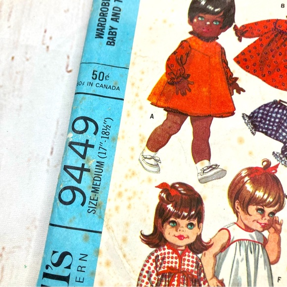 McCall’s #9449 Vintage WARDROBE CHUBBY BABY & TODDLER Dolls Patterns - Picture 2 of 12